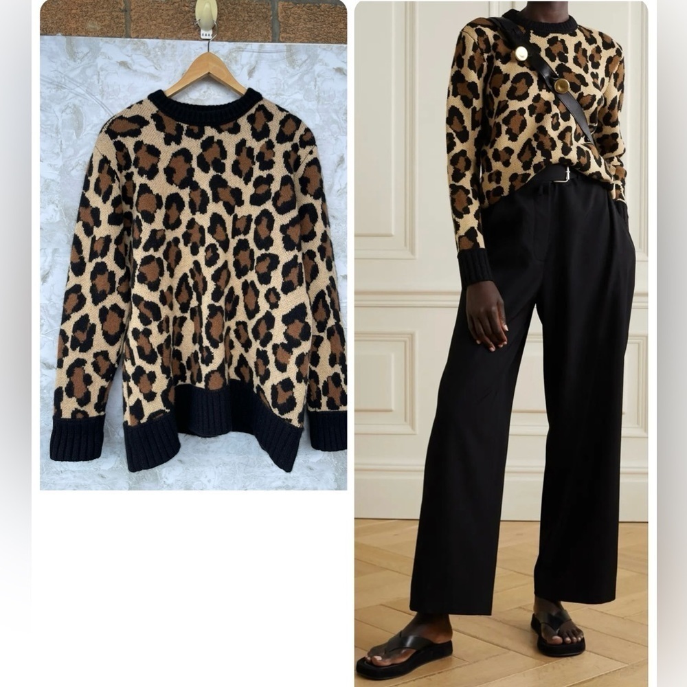 MICHAEL KORS COLLECTION
Leopard Jacquard Cashmere Sweater  medium